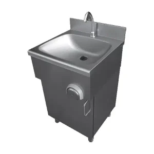 Lave main cuisine professionnelle sur placard porte battante profondeur 400 mm