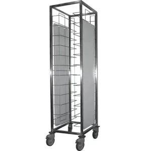 Chariot de débarassage cafétéria inox type avec joues P 563 mm