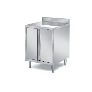 Meuble bas 2 portes battantes doublées central prof 700 mm