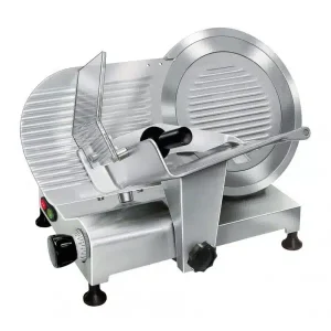 Trancheur aluminium à courroie avec protecteur de lame, affûteur amovible, L 680 x P 515 x H 470 mm