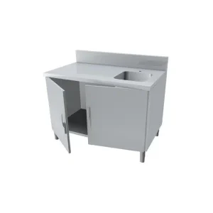 Meuble plonge pour service traditionnel arrière 2 portes coulissantes P 800 mm