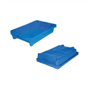 Bac de criée bleu avec système de drainage, capacité 15 litres