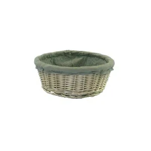 Banneton rond entoilé lin osier blanc
