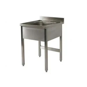 Plonge démontable 1 bac sans égouttoir, L 700 x P 700 x H 900 mm