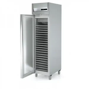 Armoire négative étroite, 1 porte GN1/1, en inox AISI 304 18/10, gaz R290a