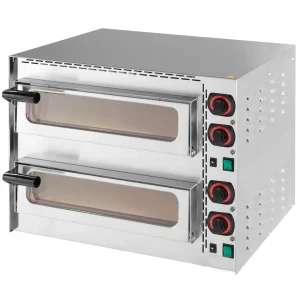 Four à pizza 2 chambres 400 acier inoxydable AISI 430, 3400 W