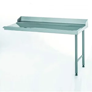 Table de glissement avec plage arrière et dosseret sur-mesure acier inoxydable 4 pieds largeur 760 mm