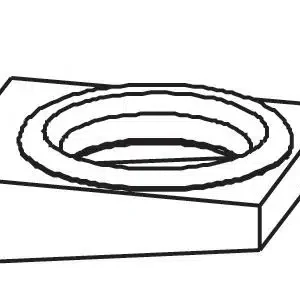 Trou-vide déchets coulissant, avec collerette, crochetable sur bord de 50 mm