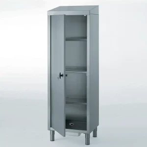 Armoire à fond en pointe de diamant,pour produits d’entretien et balais sans séparation