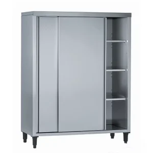 Armoire haute à portes coulissantes en acier inoxydable largeur 600 mm