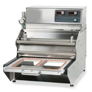 Operculeuse barquette semi-automatique en inox AISI 304 modèle BS 5 ECO sans matrice