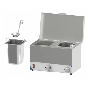 Bain Marie à sauce compact 2 cuves en acier inoxydable 400 W