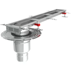 Caniveau Modul 125 sortie verticale en bout 157/DN110 Longueur 1000 mm