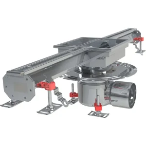 Caniveau Modul 20 sortie horizontale centrée 157/DN110 avec boitier siphon 250 x 250 mm Longueur 2000 mm