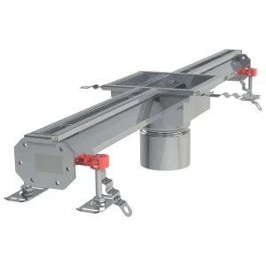 Caniveau Modul 20 sortie verticale centrée DN110 avec boitier siphon 200 x 200 mm Longueur 6500 mm