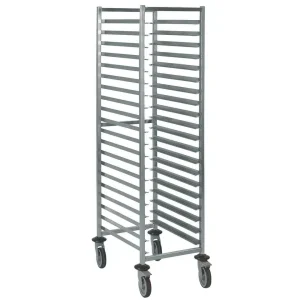 Chariot à glissière euronorme acier inoxydable alimentaire 20 niveaux