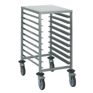 Chariot à glissière euronorme acier inoxydable alimentaire 9 niveaux H 900 mm