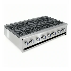 Feux vifs à gaz pour comptoir en inox 8 feux – La Solution Idéale pour une Cuisine Rapide et Efficace