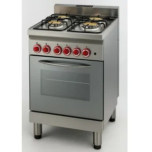 Fourneau 4 feux gaz sur four électrique à convection GN 2/3 60/60 CFGE/P – Performance et Précision pour Votre Cuisine