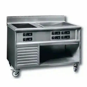 Fourneau induction gamme STANDARD P 800 mm 2 vitrocéramiques 2 x 6 000 W