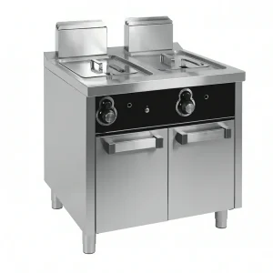 Friteuse à gaz, 12 L + 12 L, série 750, sur placard – La Solution Idéale pour une Cuisine Professionnelle