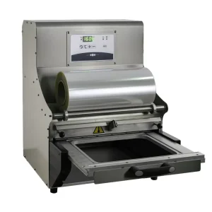 Operculeuse de barquette semi-automatique en inox AISI 304 modèle RPS 380 FG avec matrice