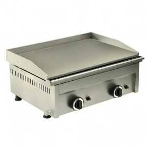 Plaque à hamburger à gaz lisse en acier 2 brûleurs 6400W – La Solution Idéale pour des Burgers Succulents