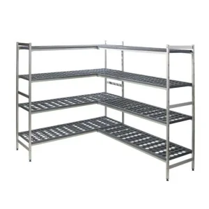 Rayonnage à clayettes Polymère amovibles 5711 3 niveaux P 360 x H 1800 mm, retour linéaire