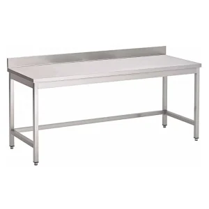 Table adossée sans tablette inferieure Inox AISI 430 L 1600 x P 700 x H 850 mm
