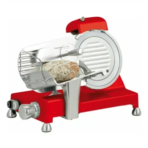 Trancheuse à jambon en aluminium anodisé rouge Ø 195 mm 150 W