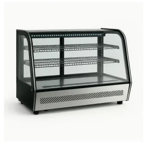 Vitrine panoramique 160 L version à poser sur comptoir, 2 étagères différentes