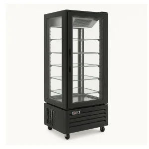 Vitrine panoramique négative 500 L, 5 étagères en verre (530 x 417 mm)