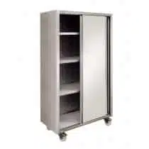 Armoire inox, 2 portes coulissantes, L 1500 x P 500 x H 1800 mm