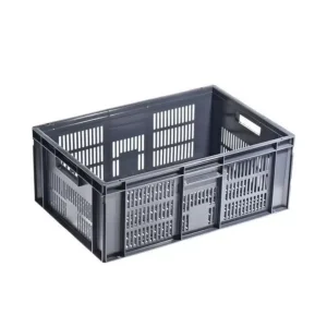 Bac alimentaire gerbable ECO ajouré gris 45 L