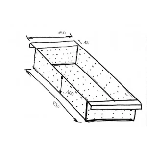 Bac perforé inox 304 830x150x100 mm fabrication sur mesure