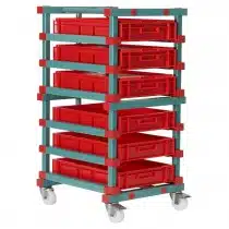 Chariot à glissières 9 niveaux, pour bacs L 600 x P 400 x H 120 mm