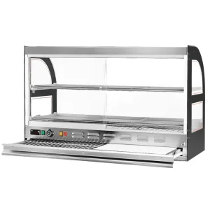 Comptoir d&rsquo;exposition chauffant pour poulets avec planche à découper coulissante