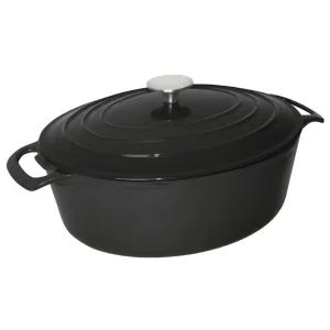 Cocotte ovale noire en fonte 6 L