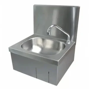Lave-main avec mitigeur, inox AISI-304 18/10, adossé