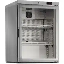 Mini armoire positive porte vitrée 122/105 L intérieur et extérieur inox