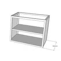 Table armoire ouverte sans porte Inox AISI 430 L 850 x P 560 x H 700 mm avec étagère sur mesure