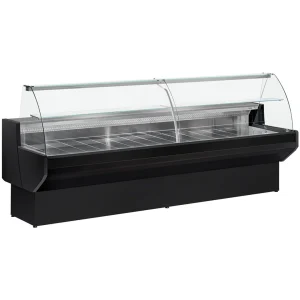 Vitrine réfrigérée positive vitre bombée avec réserve – L 2500 x P 910 x H 1280 mm